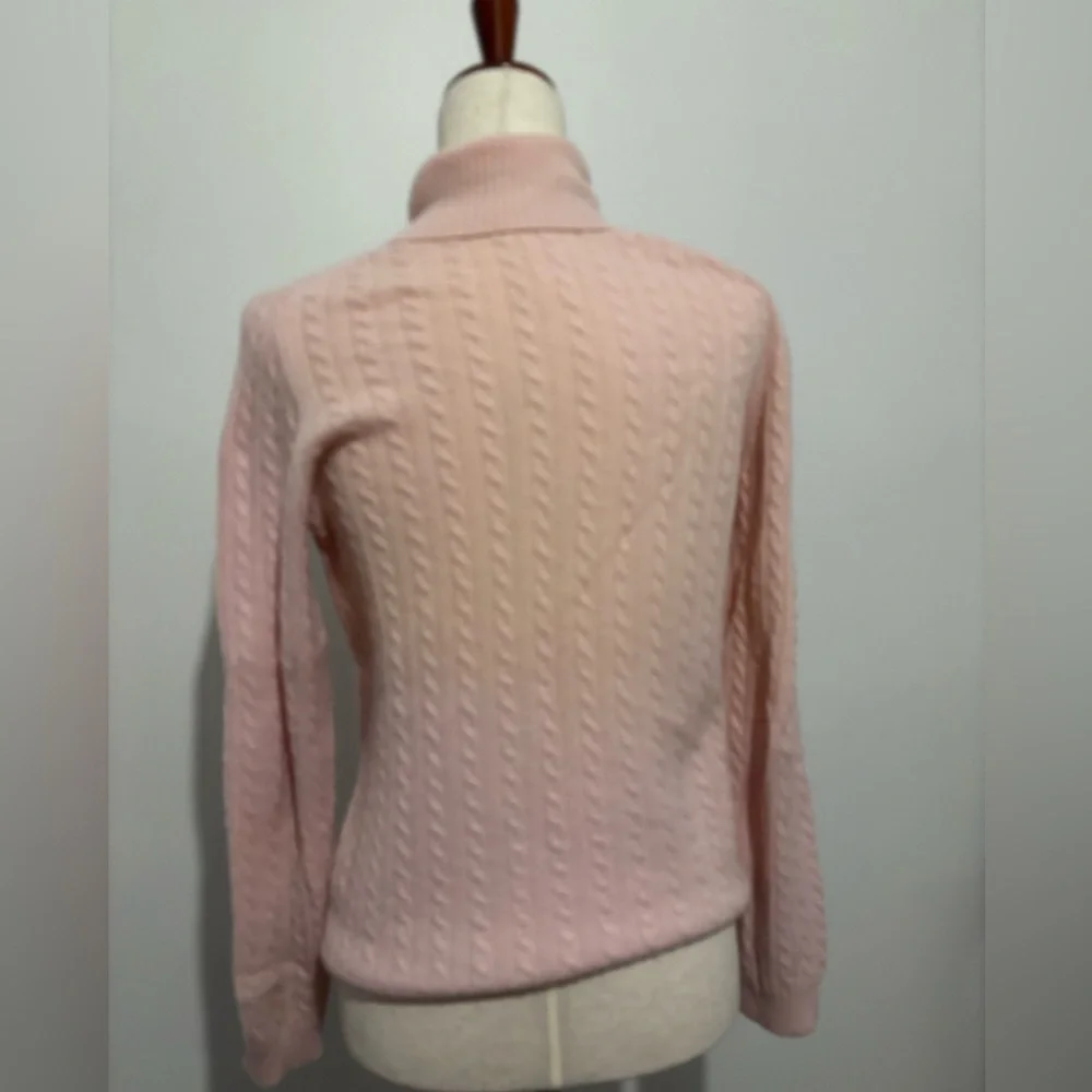 Women’s Charter Club Fitted Turtleneck Cashmere Sweater Light Pink
